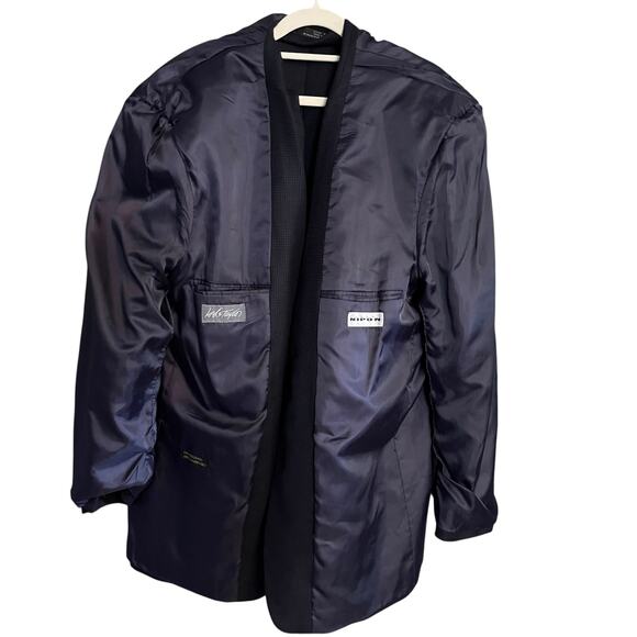 Albert Nipon Wool Jacket Black Blue Check  EST. 44R Career Academia Designer - Picture 4 of 8
